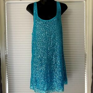 Victoria’s Secret Y2K Blue Sequin Racerback Mini Dress Size Medium M